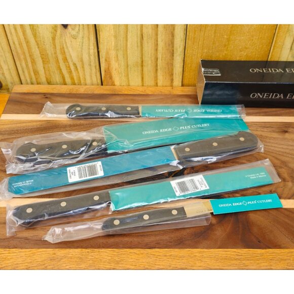 Oneida Edge Plus 5-Piece Knife Set With Black Handles & Stainless Steel Blades I - Picture 3 of 10